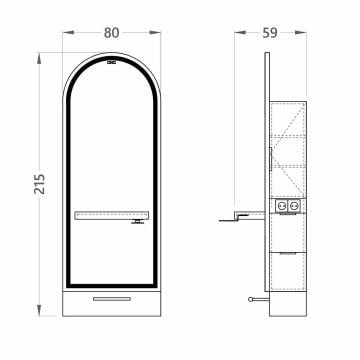 Rosh Aynalı Bayan Kuaför Tezgahı