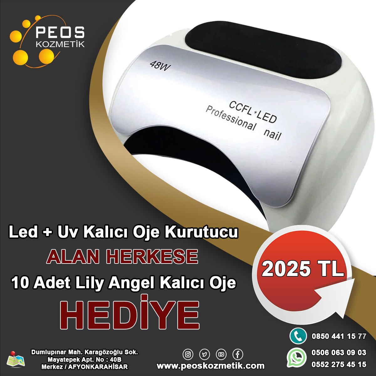 48 Watt Ledli Lamba ve Uv Lamp + 10 Adet Kalıcı Oje Hediye